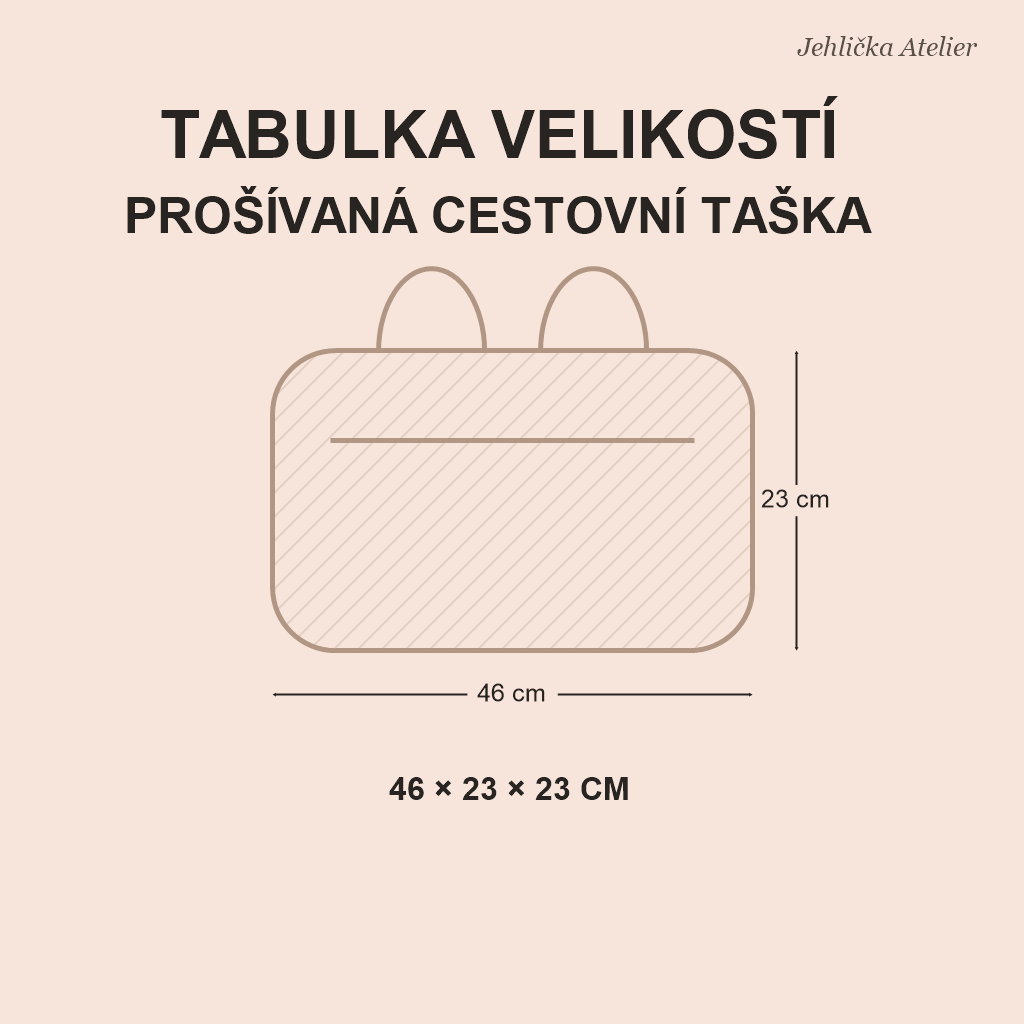 Tabulka velikostí cestovní tašky