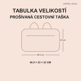 Tabulka velikostí cestovní tašky