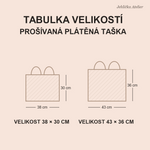 Tabulka velikostí plátěné tašky