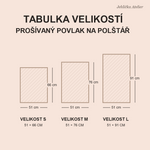 Tabulka velikostí povlaku na polštář